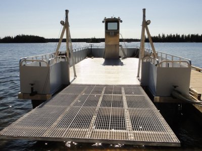 Work Boat or Barge with Ramp